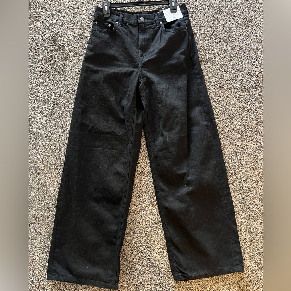 Zara Mid-Rise Loose Fit Black Jeans